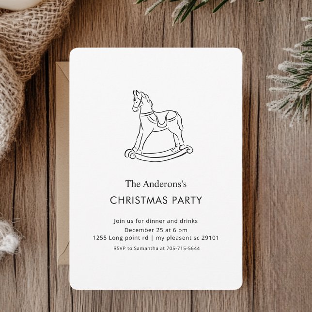 "Elegantes Rocking Horses Weihnachts-Party Einladung (Von Creator hochgeladen)