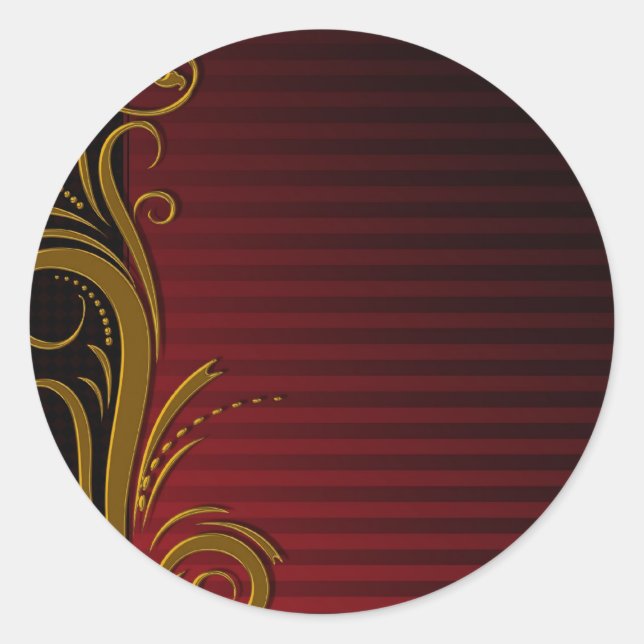 Elegantes Rollen-Design Runder Aufkleber (Vorderseite)