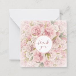 elegantes romantisches Dankeschön an Rose floral Mitteilungskarte
