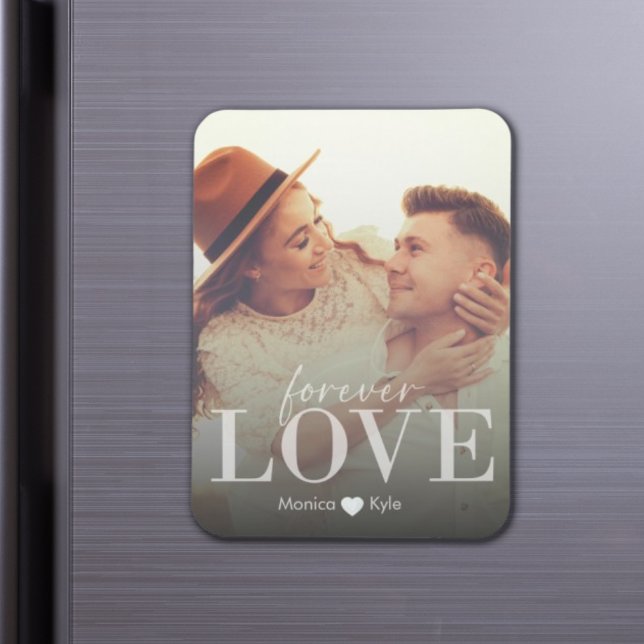Elegantes Romantisches ewig Love Custom Foto Magnet (Couples custome photo Forever Love Romantic magnet)