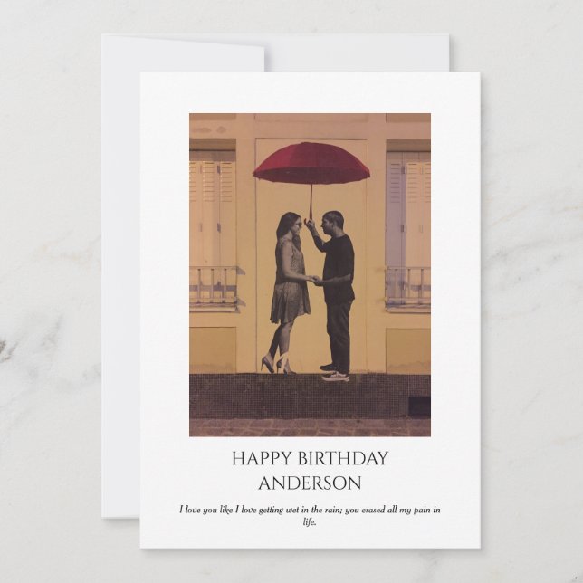 Elegantes Romantisches Foto Geburtstag Gruß Karte (Vorderseite)