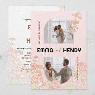 Elegantes romantisches Foto Hochzeit Einladung