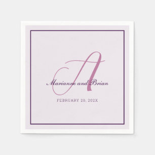 Elegantes Romantisches modernes Monogramm Serviette
