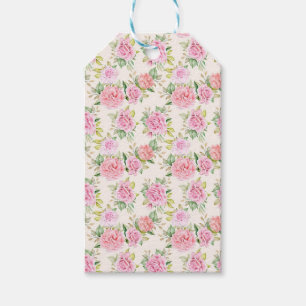 Elegantes romantisches Rosen-Blumenmuster Geschenkanhänger