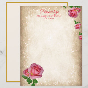 Elegantes romantisches rotes Rosen-Schreibpapier