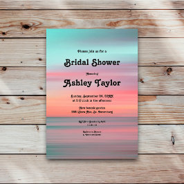 Elegantes Romantisches Sunset Sky Beach Brautparty Einladung