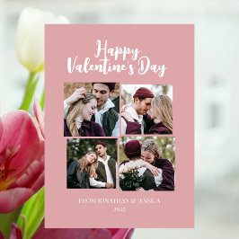 Elegantes Romantisches Valentinstag Paar 4 Foto Feiertagskarte