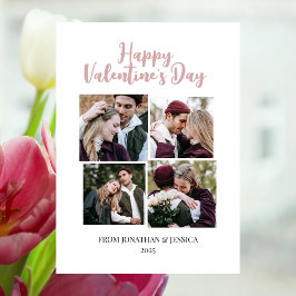 Elegantes Romantisches Valentinstag Paar 4 Foto Feiertagskarte