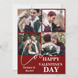 Elegantes Romantisches Valentinstag Paar 4 Foto Feiertagskarte