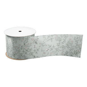 Elegantes romantisches Vintages Blumenmuster Satinband