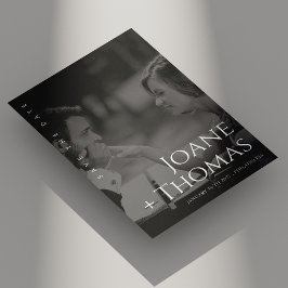 Elegantes römisches Schriftart Foto Hochzeit Save The Date