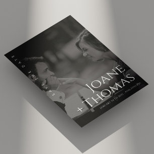 Elegantes römisches Schriftart Foto Hochzeit Save The Date