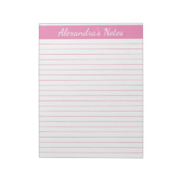 Elegantes Rosa 8,5 x 11 Letter Größe Personalisier Notizblock
