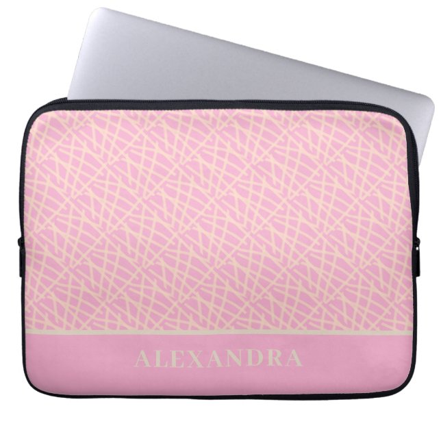 Elegantes Rosa Abstrakt Laptopschutzhülle (Vorderseite)