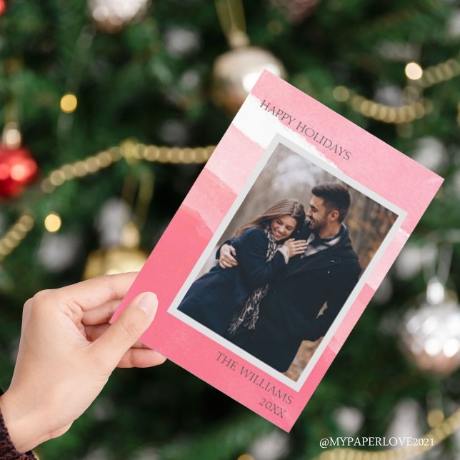 Elegantes Rosa Abstraktes Foto Happy Holidays (Von Creator hochgeladen)