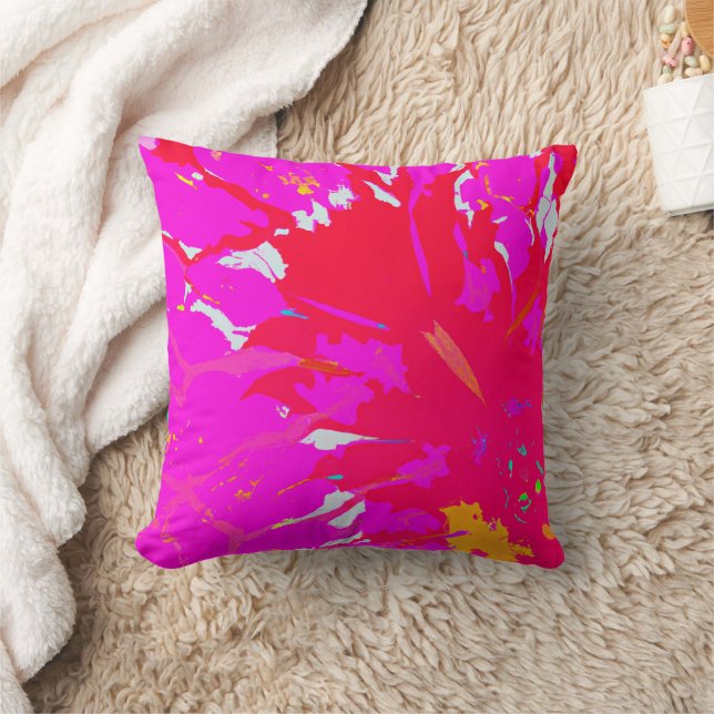 Elegantes rosa Abstraktes Muster Kissen (Decke)
