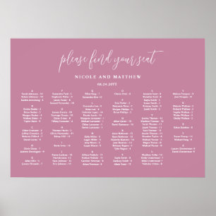 Elegantes rosa Alphabetisches Hochzeitsstift Poster