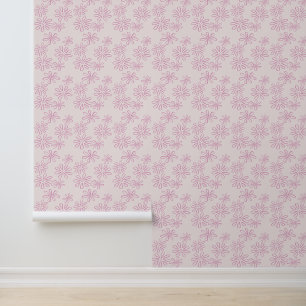 Elegantes Rosa am blütigen Blumendoodle Tapete
