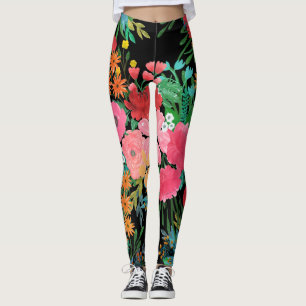 Elegantes rosa Aquarell Floral Bouquet Design Leggings