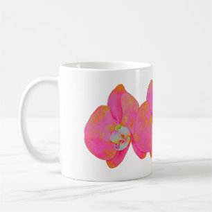 Elegantes rosa Aquarell Orchid Gemälde Kaffeetasse