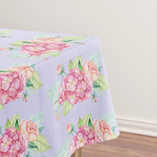 Elegantes rosa Aquarellfarben Blume Bouquet Muster Tischdecke (Beispiel)