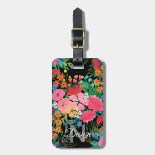Elegantes rosa Aquarellfarben Blumenmodedesign Gepäckanhänger