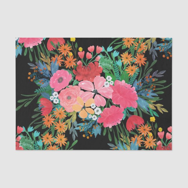Elegantes rosa Aquarellfarben Blumenmodedesign Seidenpapier (Vorderseite)