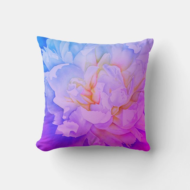 Elegantes rosa Aquarellmalerei Kissen (Vorderseite)