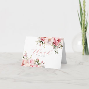 Elegantes Rosa Baby In Bloom Mädchen Baby Shower g Dankeskarte