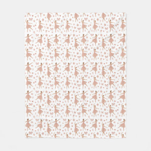 Elegantes rosa Ballerina-Muster Fleecedecke