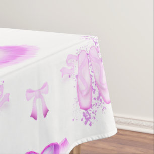 Elegantes rosa Ballett Geburtstag Tutu & Pointe Sc Tischdecke