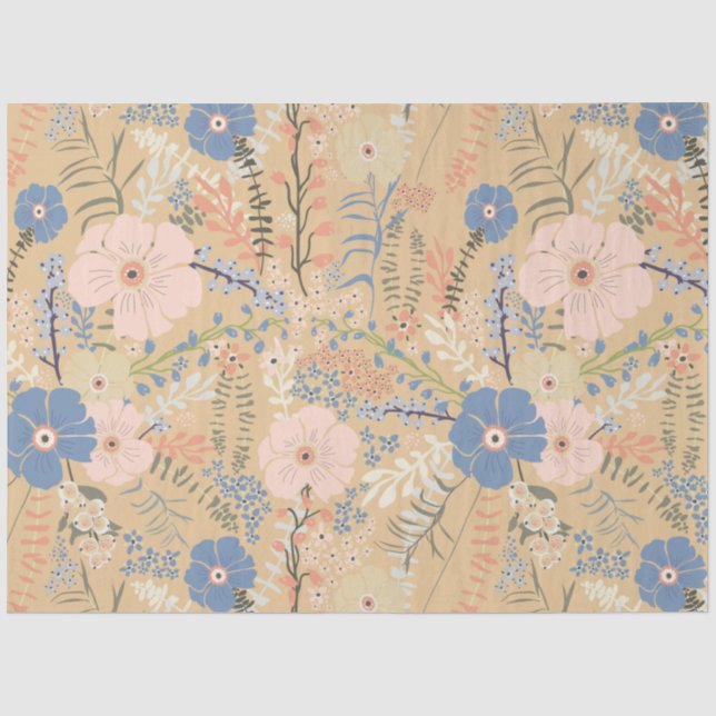 Elegantes rosa blaues Karamellmuster Seidenpapier (Vorderseite)