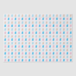 Elegantes rosa blaues Mit Monogramm Zeichensymbol Seidenpapier