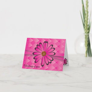 Elegantes rosa Blume Design Dankeskarte