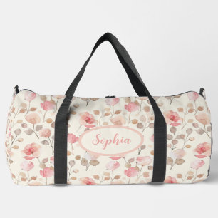 Elegantes rosa Blume Muster Duffle Bag