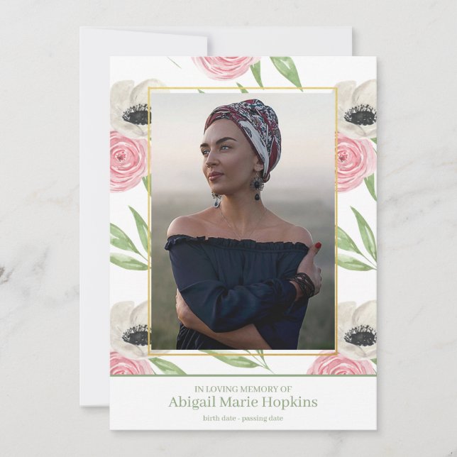 Elegantes rosa Blumen in liebevollem Dankeskarte (Vorderseite)