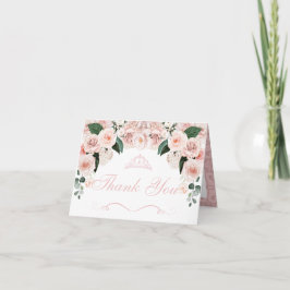 Elegantes Rosa Blumengestein Quinceanera Vielen Da Einladung