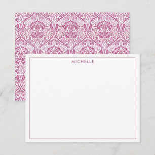 Elegantes rosa Blumenmuster Mitteilungskarte