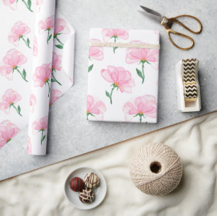 Elegantes rosa Blumenmuster-Wrap-Papier Geschenkpapier