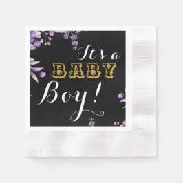 Elegantes rosa Blumenpapier für Baby Boy Dusche Pa Serviette