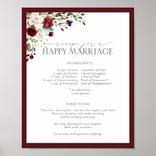 Elegantes rosa Blumenrezept für eine glückliche Eh Poster