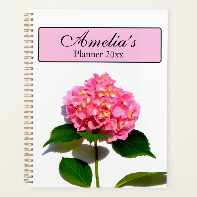 Elegantes rosa, blumenrosa Hydrangea Planer (Vorderseite)