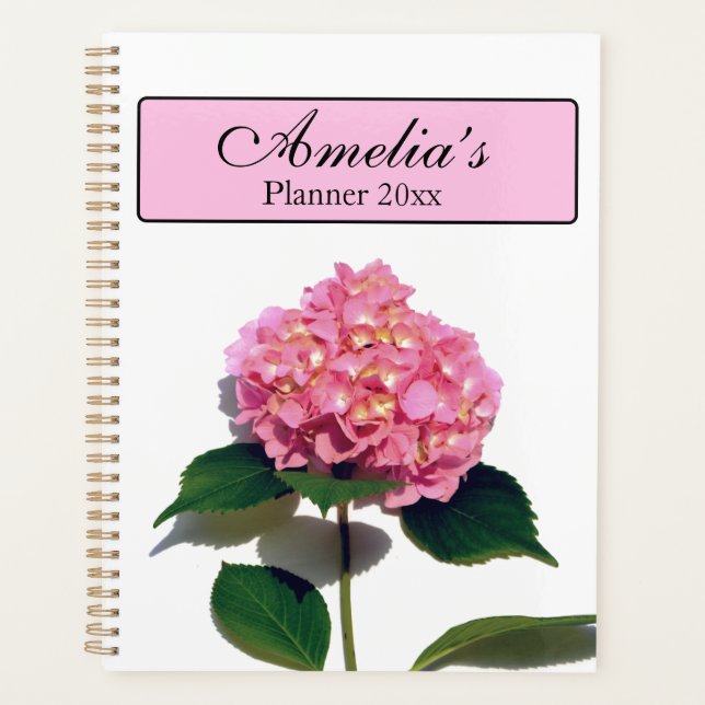 Elegantes rosa, blumenrosa Hydrangea Planer (Vorderseite)