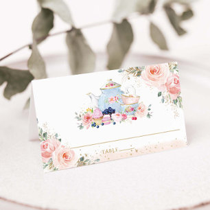 Elegantes Rosa Blumenstrauß Party Bridal Platzkarte