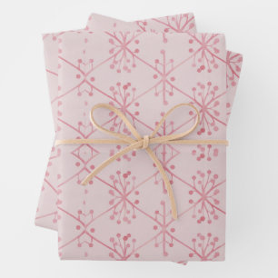 Elegantes rosa Blumenverpackungspapier Geschenkpapier Set