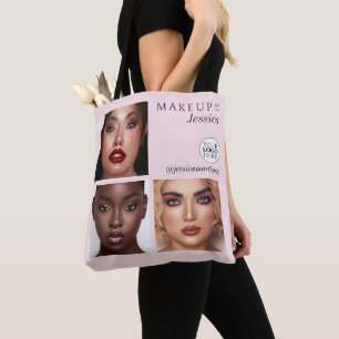 Elegantes Rosa-Blush-3-Foto-Logo-Make-up-Studio Tasche