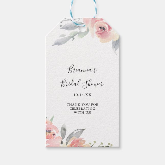 Elegantes Rosa Blush Brautparty Geschenkanhänger (Vorderseite)