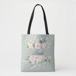 Elegantes rosa Blush Bride Wasserfarbenskript Tasche