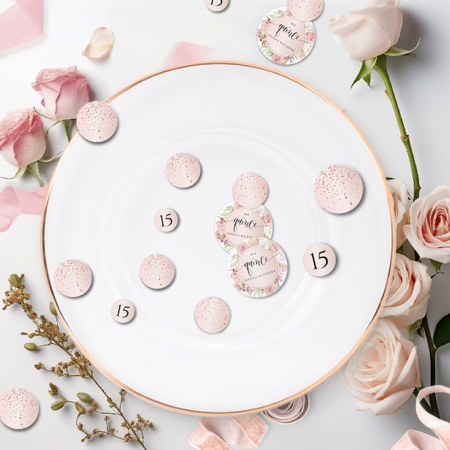 Elegantes Rosa, Blush und Rose Gold Quinceañera Konfetti (Von Creator hochgeladen)