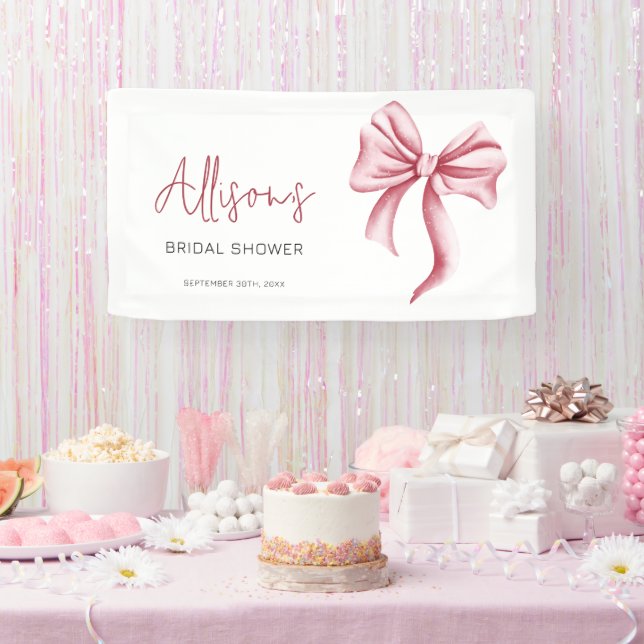 Elegantes Rosa-Bow-Brautparty Banner (Party)